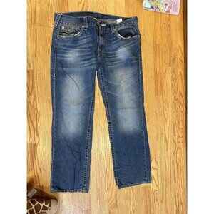 Vintage True Religion Jeans Mens Size 38x 40 Blue Straight Medium Wash Denim